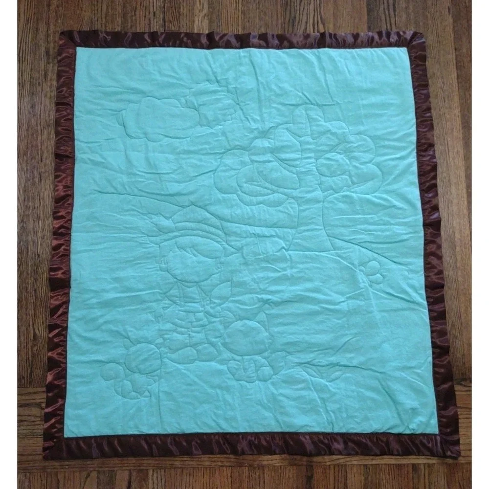 Precious Moments Sweet Little One Baby Blanket Woodland Boy Quilt Satin Trim